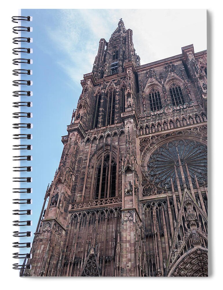 Alsace Spiral Notebook featuring the photograph Strasbourg Cathedral 02 by Teresa Mucha