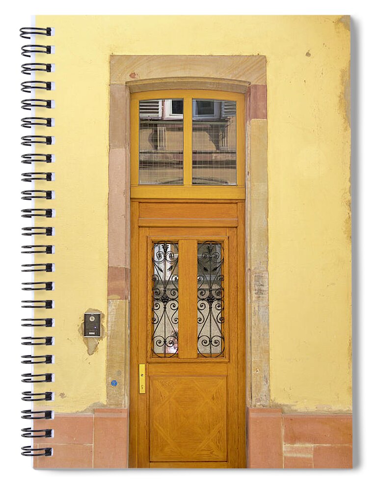 Alsace Spiral Notebook featuring the photograph Strasbourg Door 03 by Teresa Mucha