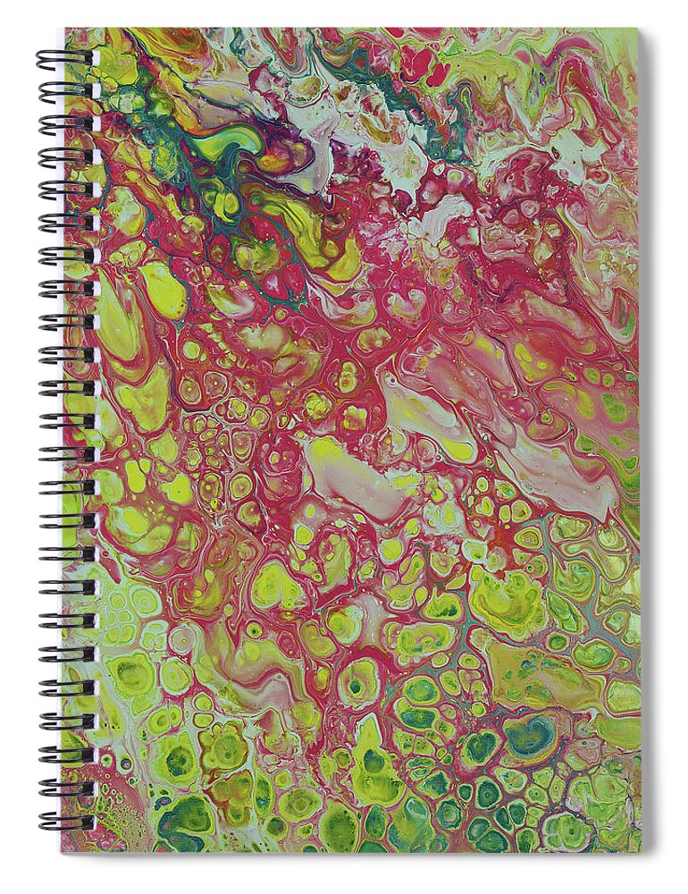 Fluid Spiral Notebook featuring the painting Strawberry Lemonade by Jennifer Walsh