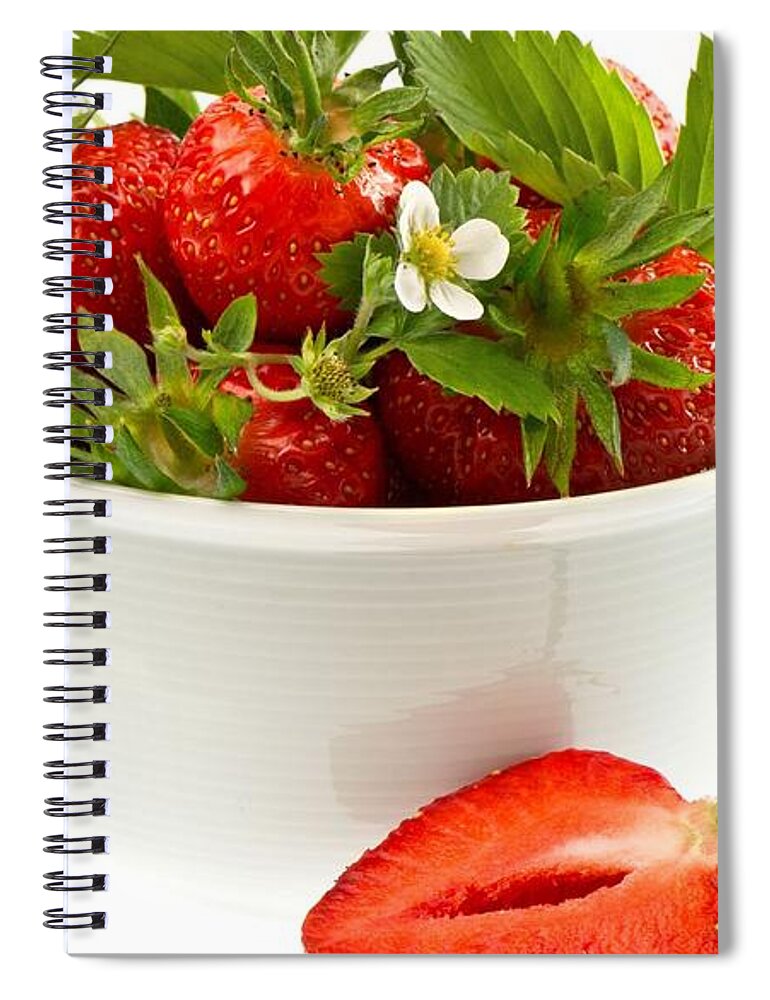 Strawberry Spiral Notebook featuring the digital art Strawberry by Maye Loeser