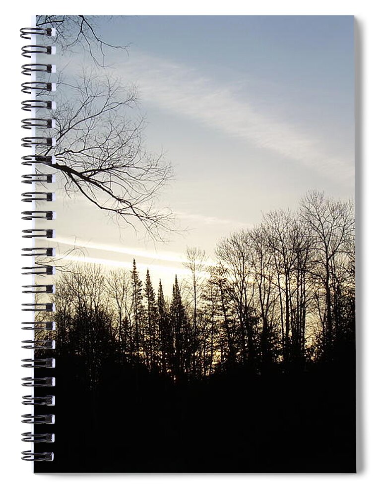 Clouds Spiral Notebook featuring the photograph Streaks of Clouds in the dawn sky by Kent Lorentzen