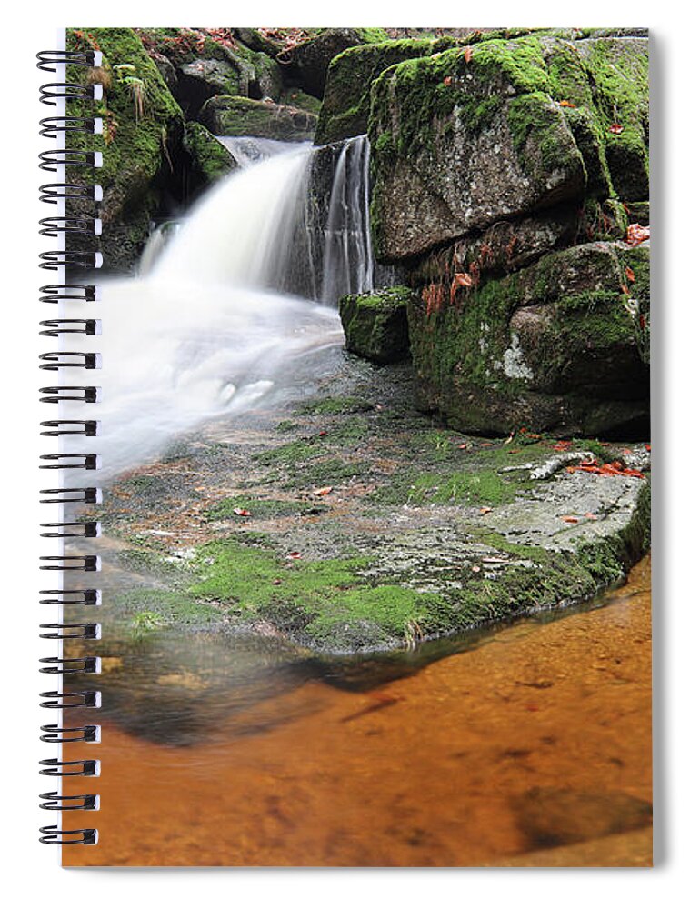 Stream Spiral Notebook featuring the photograph Stream in the autumn forest by Michal Boubin