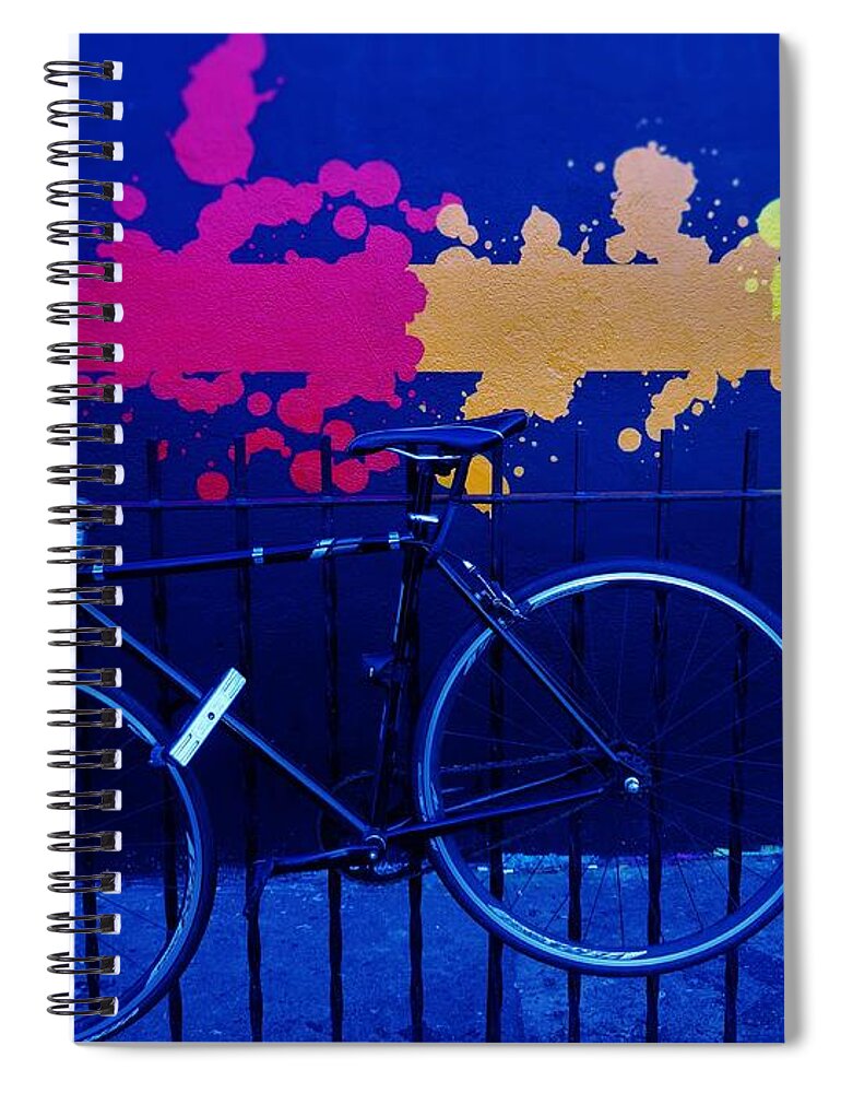 Bike Spiral Notebook featuring the photograph Street Art Bike in New York by Funkpix Photo Hunter