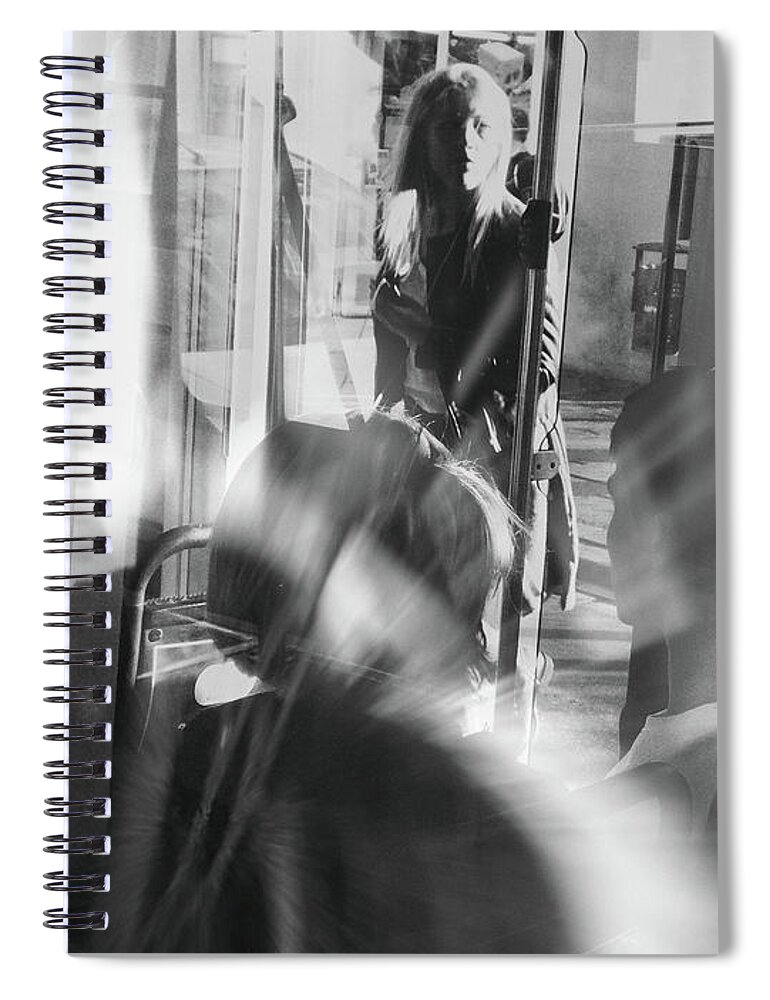 Street Art Spiral Notebook featuring the photograph street photograph SHE by Justyna Jaszke JBJart