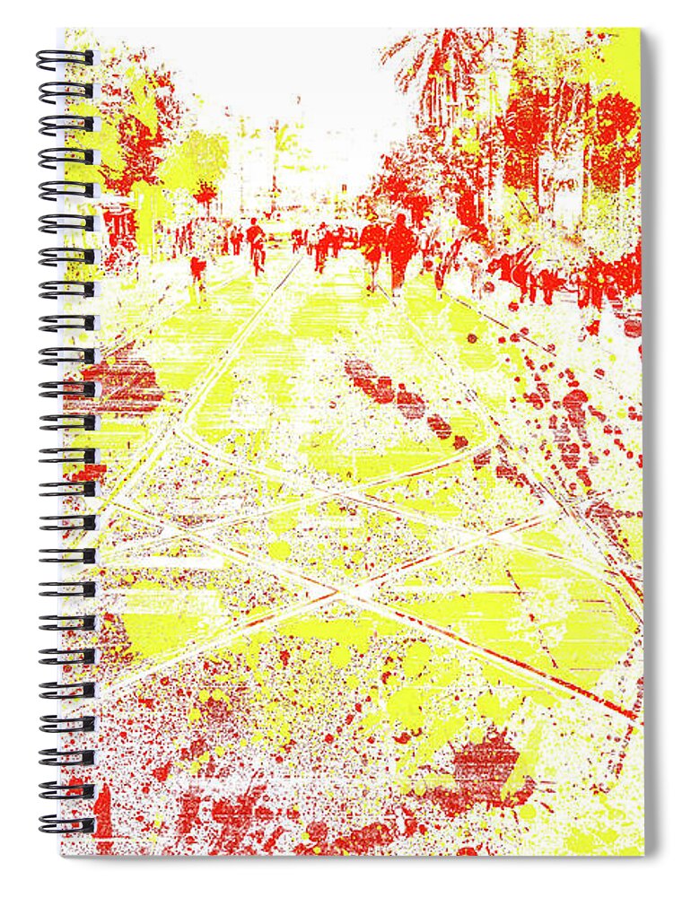 Urban Spiral Notebook featuring the digital art Street Splash by AM FineArtPrints