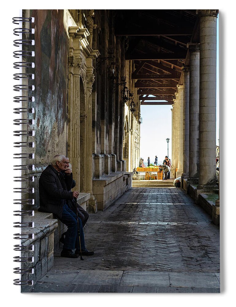 Guardiagrele Spiral Notebook featuring the photograph Streets of Italy - Guardiagrele 5 by AM FineArtPrints