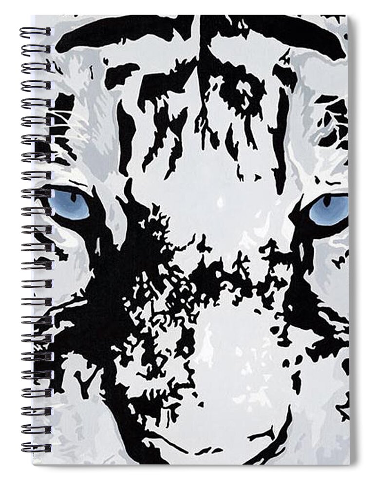 White Tiger Spiral Notebook featuring the painting Strength And Beauty by Cheryl Bowman