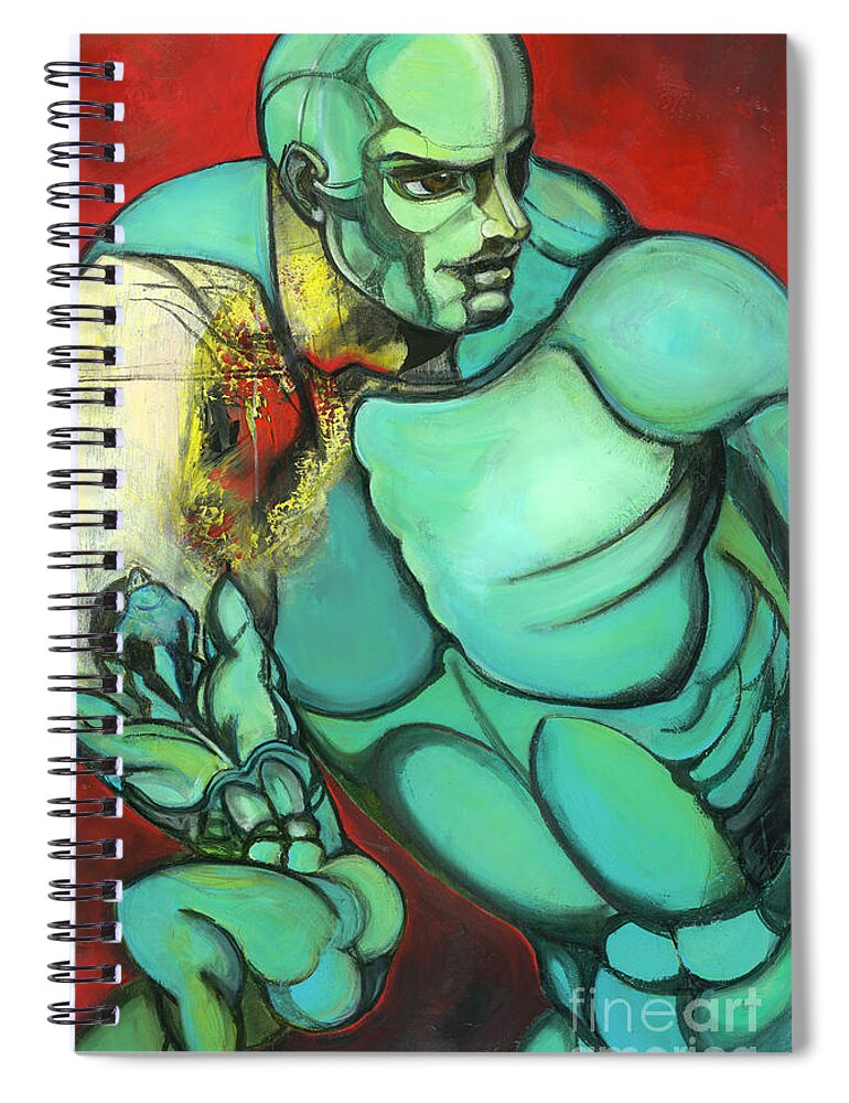 Men Spiral Notebook featuring the painting Strength and Weakness by Luana Sacchetti