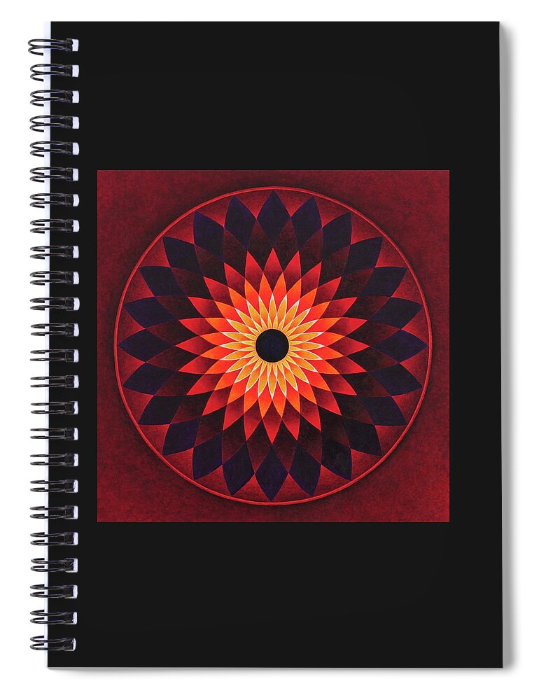 Mandala Spiral Notebook featuring the painting Strength by Erik Grind