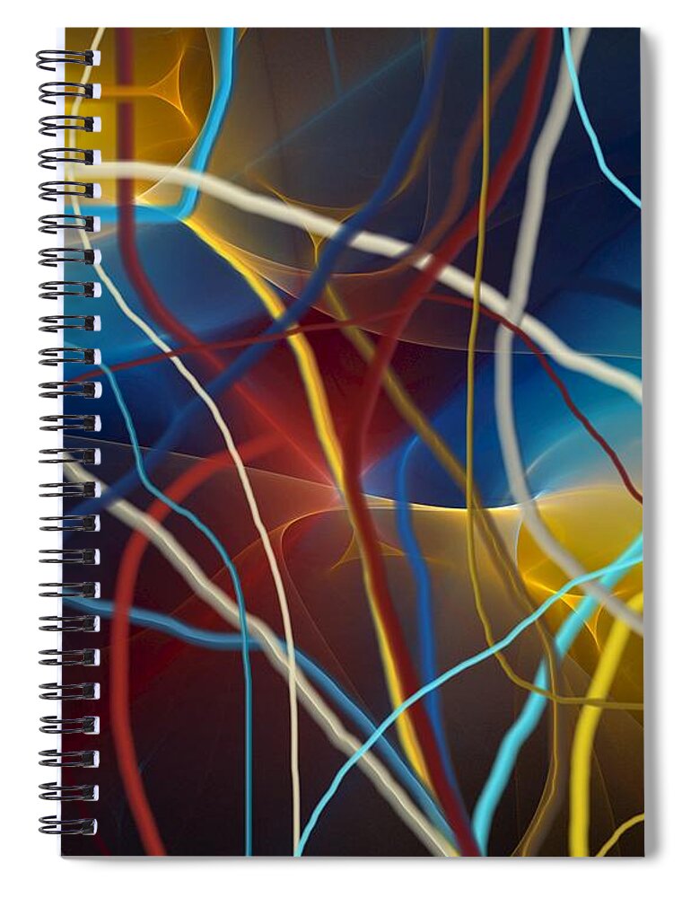 Fine Art Spiral Notebook featuring the digital art String Theory by David Lane