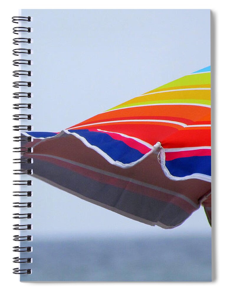 Stripes Spiral Notebook featuring the photograph Seaside Stripes by Lori Lafargue