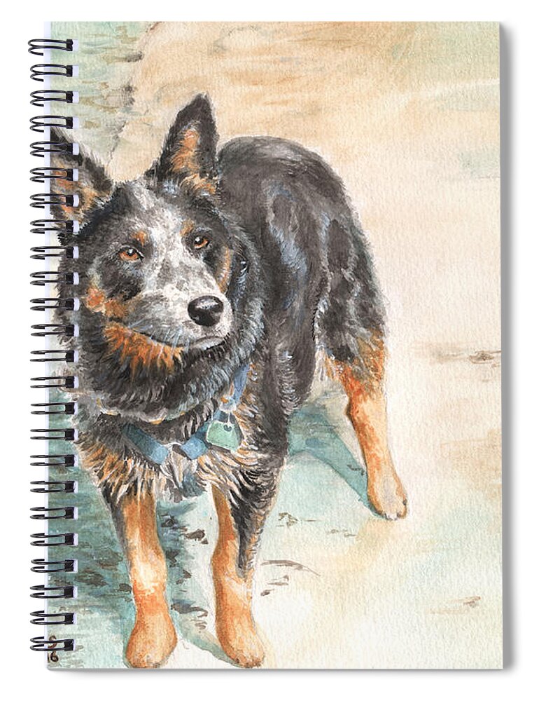 Dog Spiral Notebook featuring the painting Beach Patrol by Pris Hardy