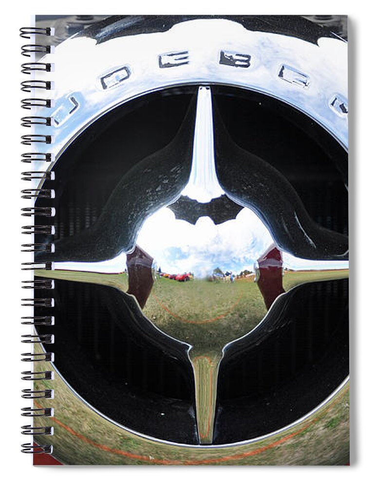 Car Spiral Notebook featuring the photograph Studebaker Chrome by Glenn Gordon