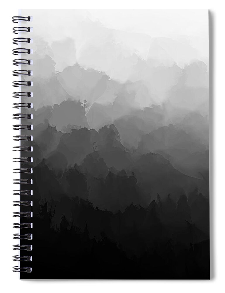 Fine Art Spiral Notebook featuring the digital art Study in Black and White 110112 by David Lane