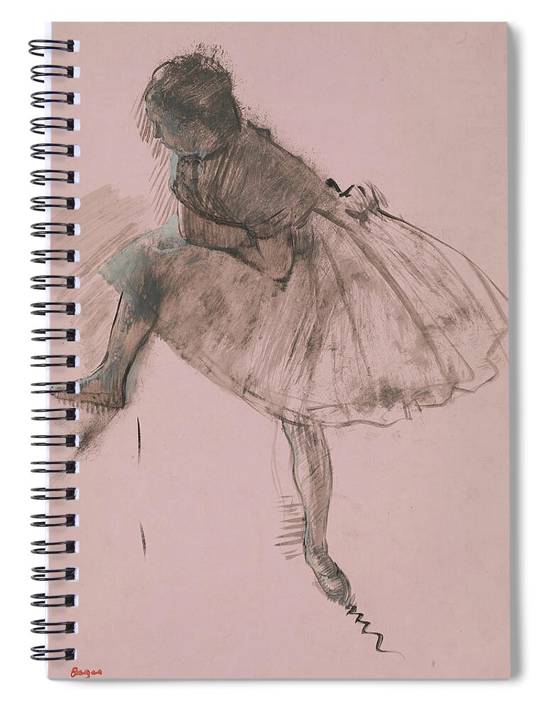 19th Century Art Spiral Notebook featuring the drawing Study of a Ballet Dancer by Edgar Degas