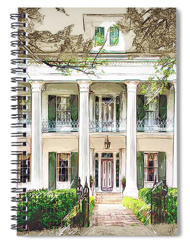 Architectum Spiral Notebook featuring the photograph Sturdivant Hall Selma Alabama by Jack Torcello
