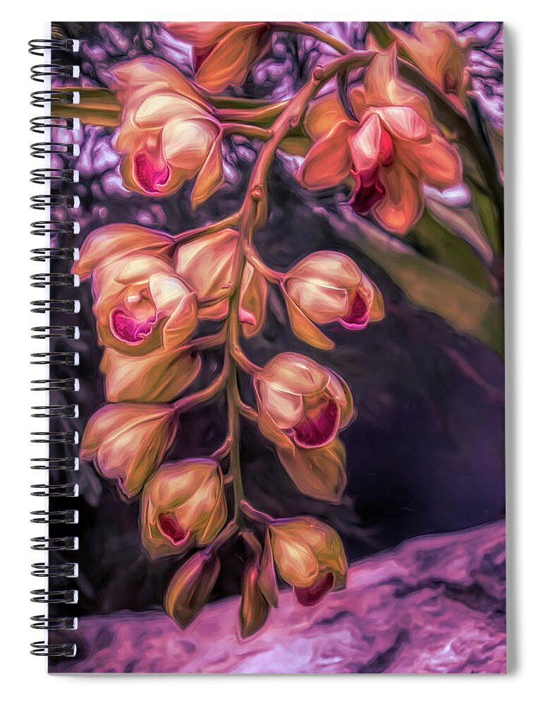 Orchidaceae Spiral Notebook featuring the photograph Stylized Orchids by Tom Mc Nemar