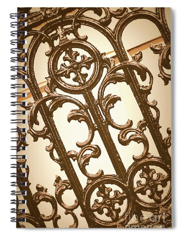 Southern Charm Spiral Notebook featuring the digital art Subtle Southern Charm in Sepia by Carol Groenen