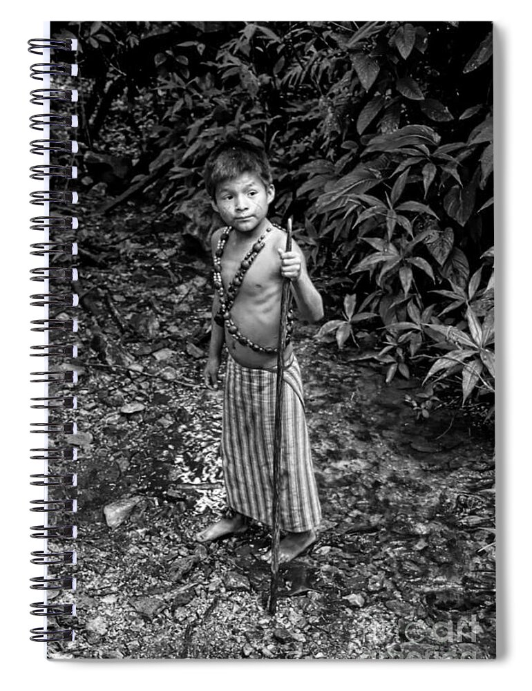 Boy Spiral Notebook featuring the photograph Sucua Kids 898 by Al Bourassa