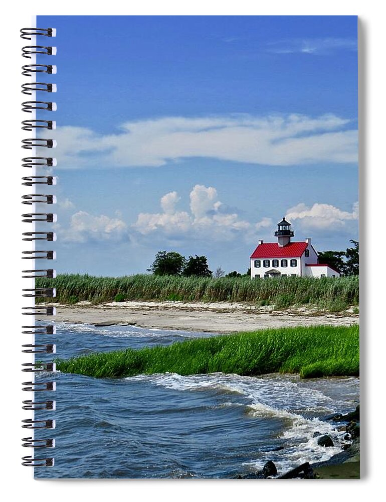 East Point Lighthouse Spiral Notebook featuring the photograph Summer at East Point Lighthouse by Nancy Patterson