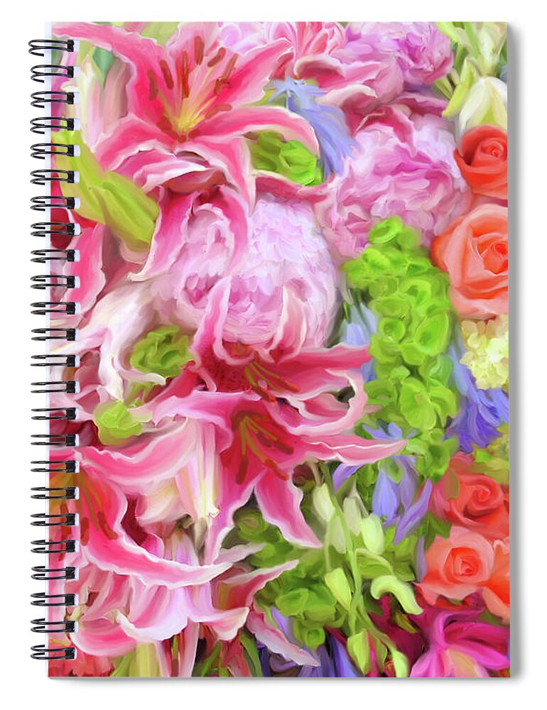 Flowers Spiral Notebook featuring the painting Summer Bouquet by Jane Girardot
