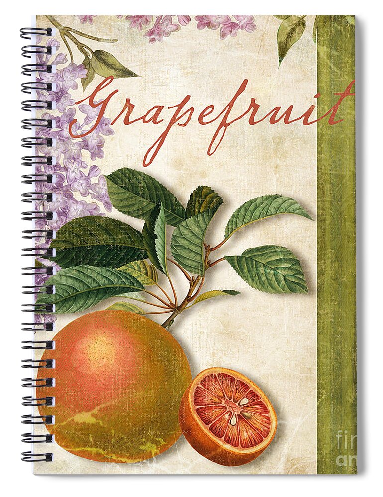 Citrus Spiral Notebook featuring the painting Summer Citrus Grapefruit by Mindy Sommers