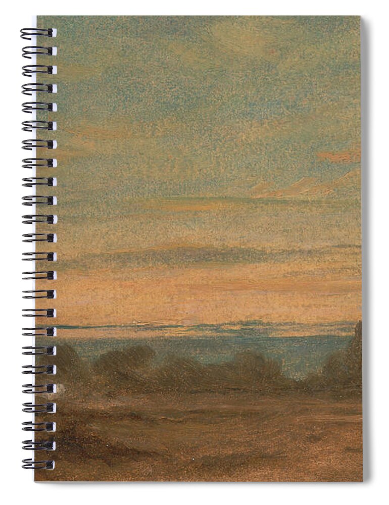 English Romantic Painters Spiral Notebook featuring the painting Summer Evening Landscape by John Constable