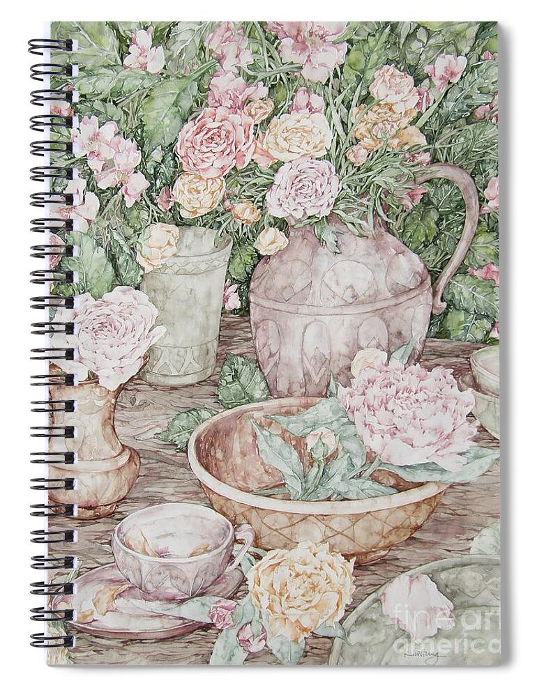 Flowers Spiral Notebook featuring the painting Summer by Kim Tran