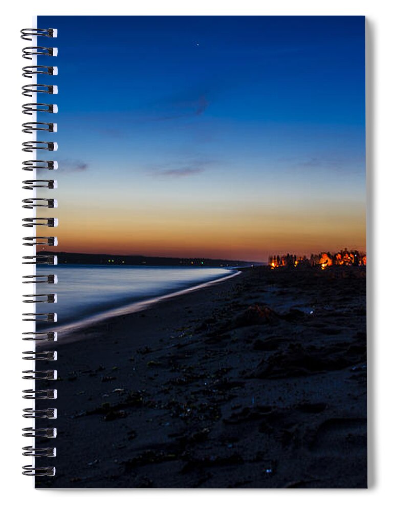 Freedom Spiral Notebook featuring the photograph Summer Night at the Beach by Pelo Blanco Photo