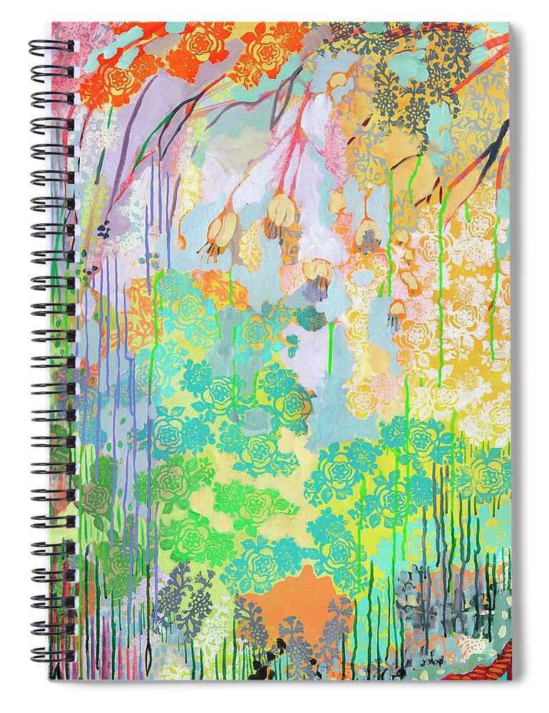 Tree Spiral Notebook featuring the painting Summer Rain Part 2 by Jennifer Lommers