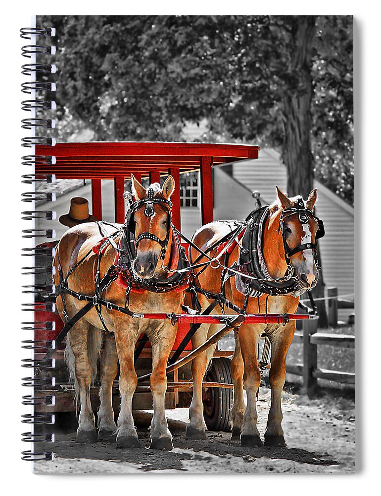 Carriage Spiral Notebook featuring the photograph Summer Ride by Evelina Kremsdorf