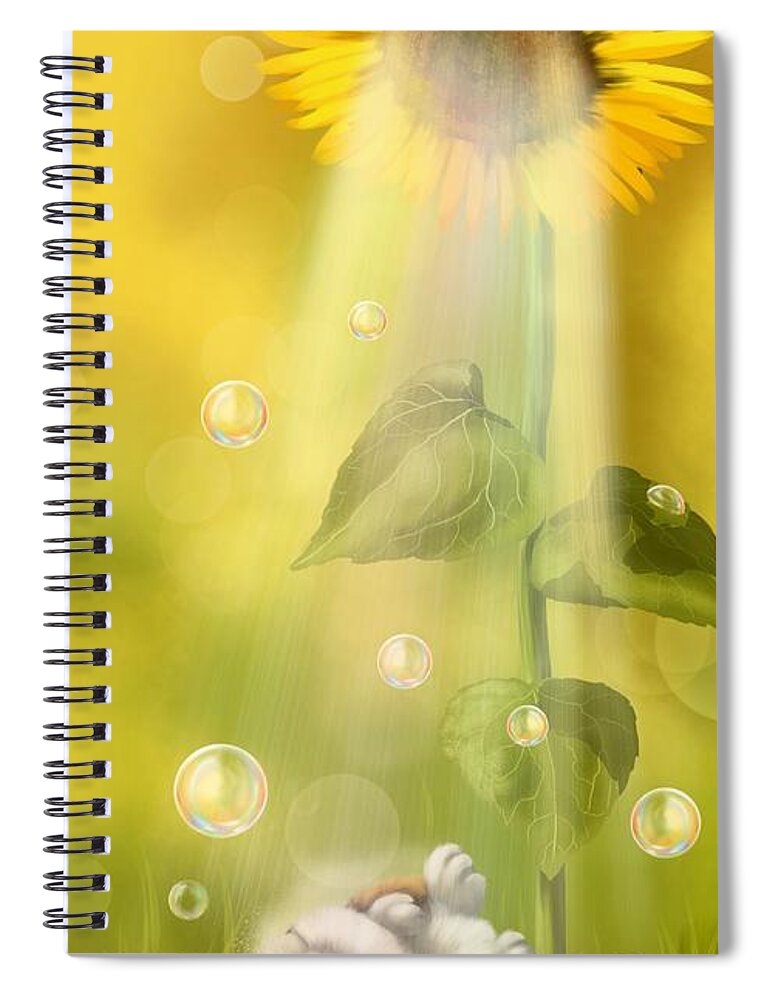 Summer Spiral Notebook featuring the painting Summer shower by Veronica Minozzi
