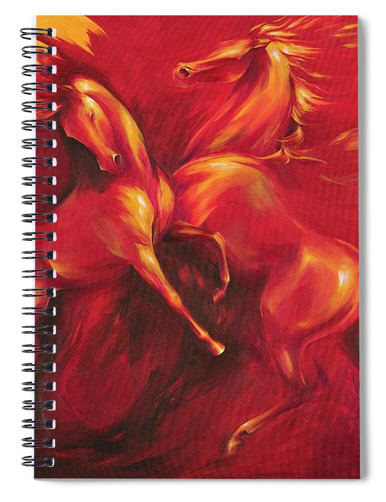 Horse Spiral Notebook featuring the painting Summer Solstice by Dina Dargo