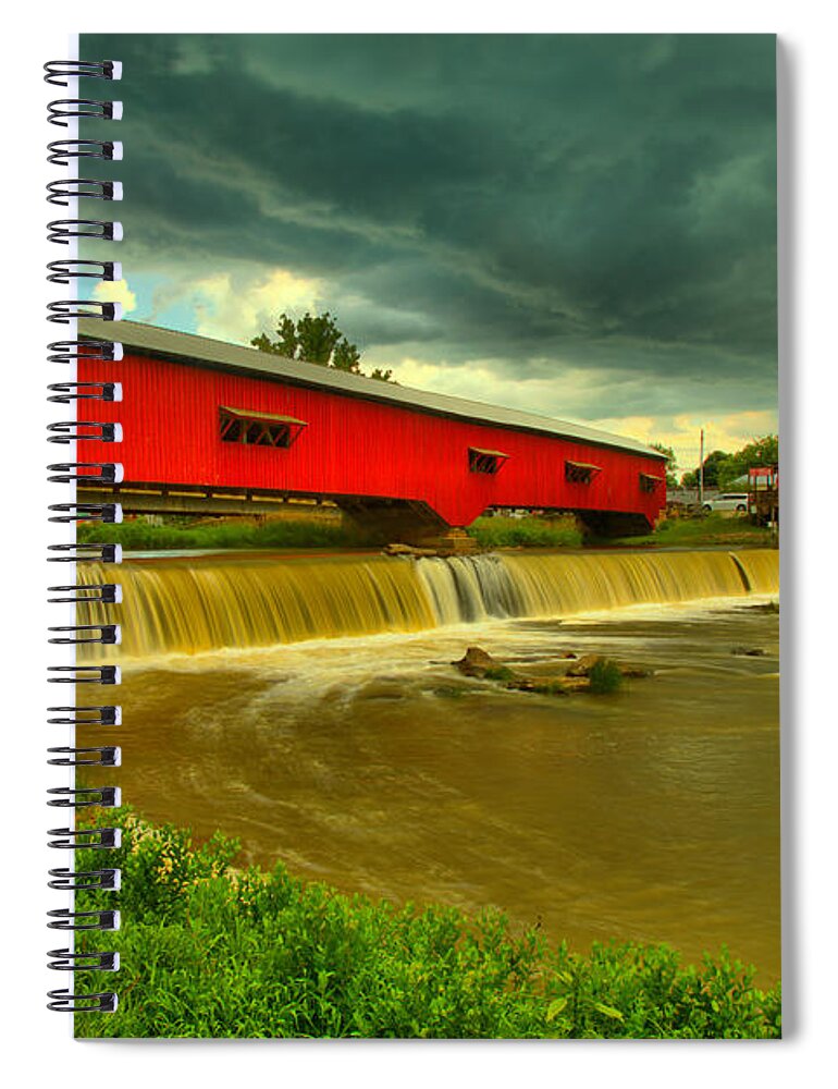 Bridgeton Indiana Spiral Notebook featuring the photograph Summer Storms Over Bridgeton, IN by Adam Jewell
