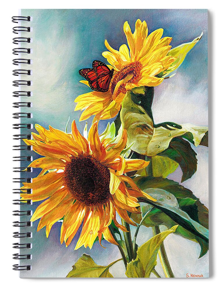 Flower Spiral Notebook featuring the painting Summer by Svitozar Nenyuk