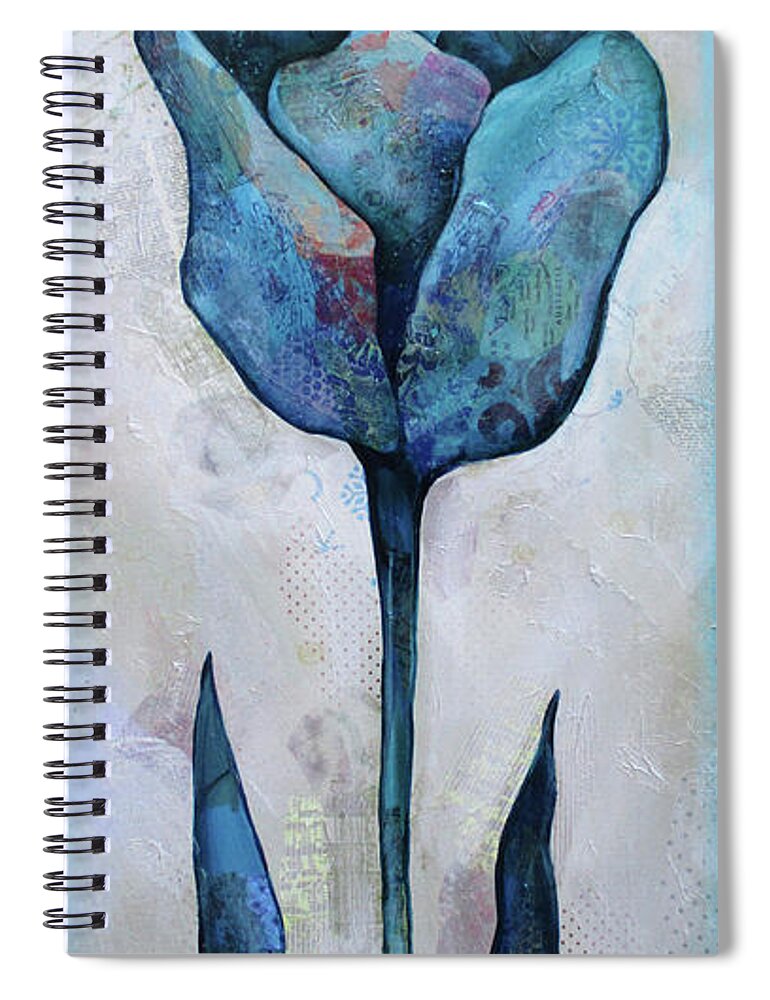 Blue Spiral Notebook featuring the painting Summer Tulip I by Shadia Derbyshire