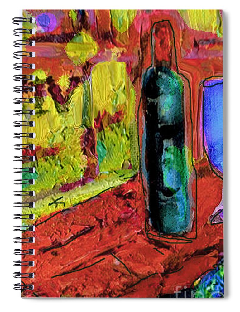 Original Art Spiral Notebook featuring the painting Summer Wine by Zsanan Studio