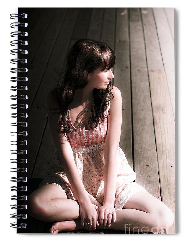 Relaxation Spiral Notebook featuring the photograph Summertime Woman by Jorgo Photography