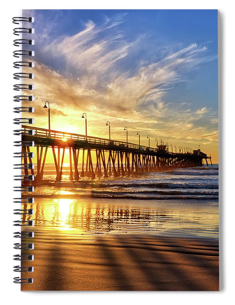 Sun Spiral Notebook featuring the photograph Sun and Shadows by Eddie Yerkish