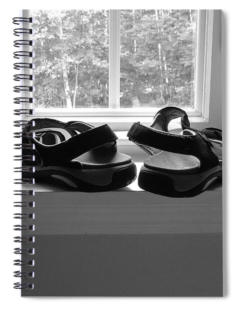 Sun Dried Sandals Spiral Notebook featuring the photograph Sun Dried Sandals by Bill Tomsa