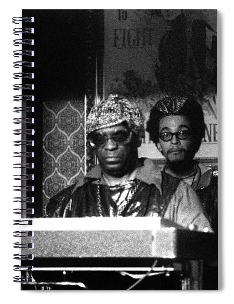 Jazz Spiral Notebook featuring the photograph Sun Ra Arkestra at the Red Garter 1970 NYC 8 by Lee Santa
