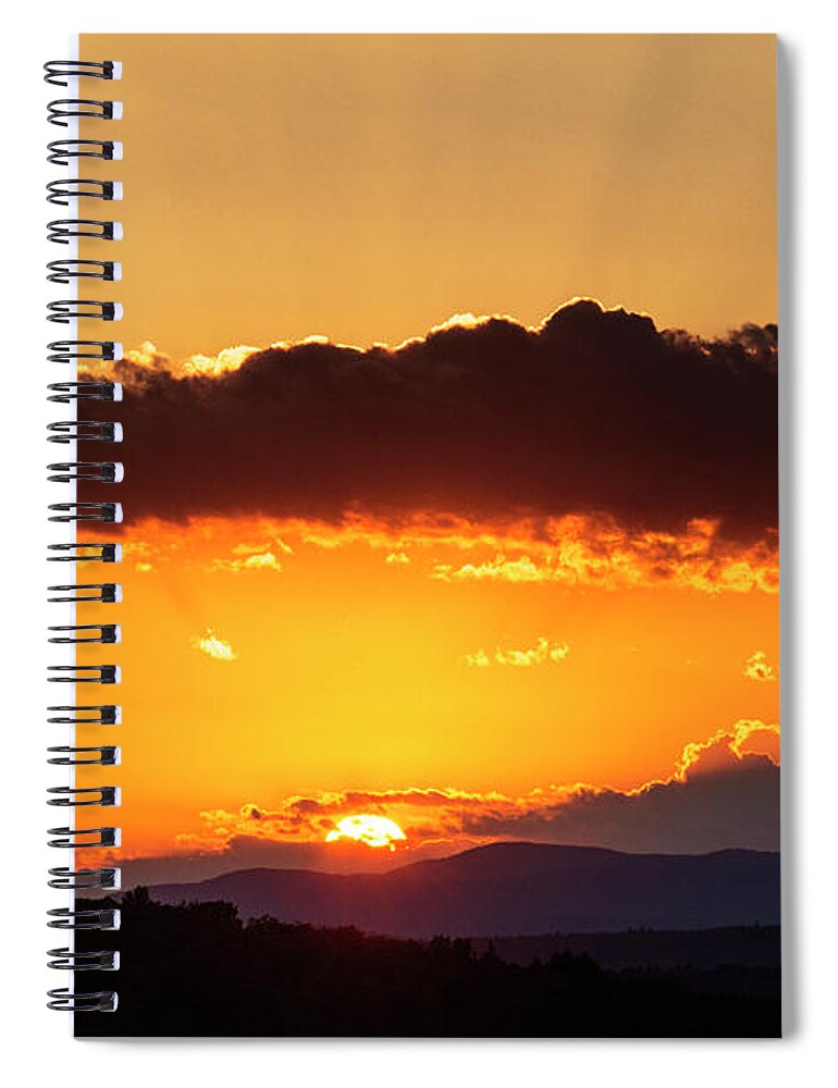 Maine Spiral Notebook featuring the photograph Sun Rays and the Setting Sun by Alana Ranney