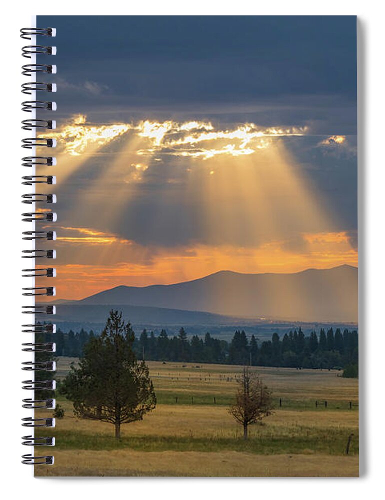 Landscape Spiral Notebook featuring the photograph Sun Rays In the Valley by Randy Robbins