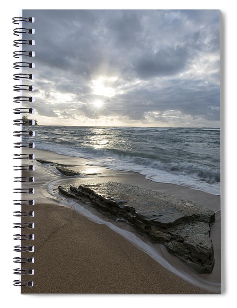 Anahola Spiral Notebook featuring the photograph Sun Star by Jon Glaser