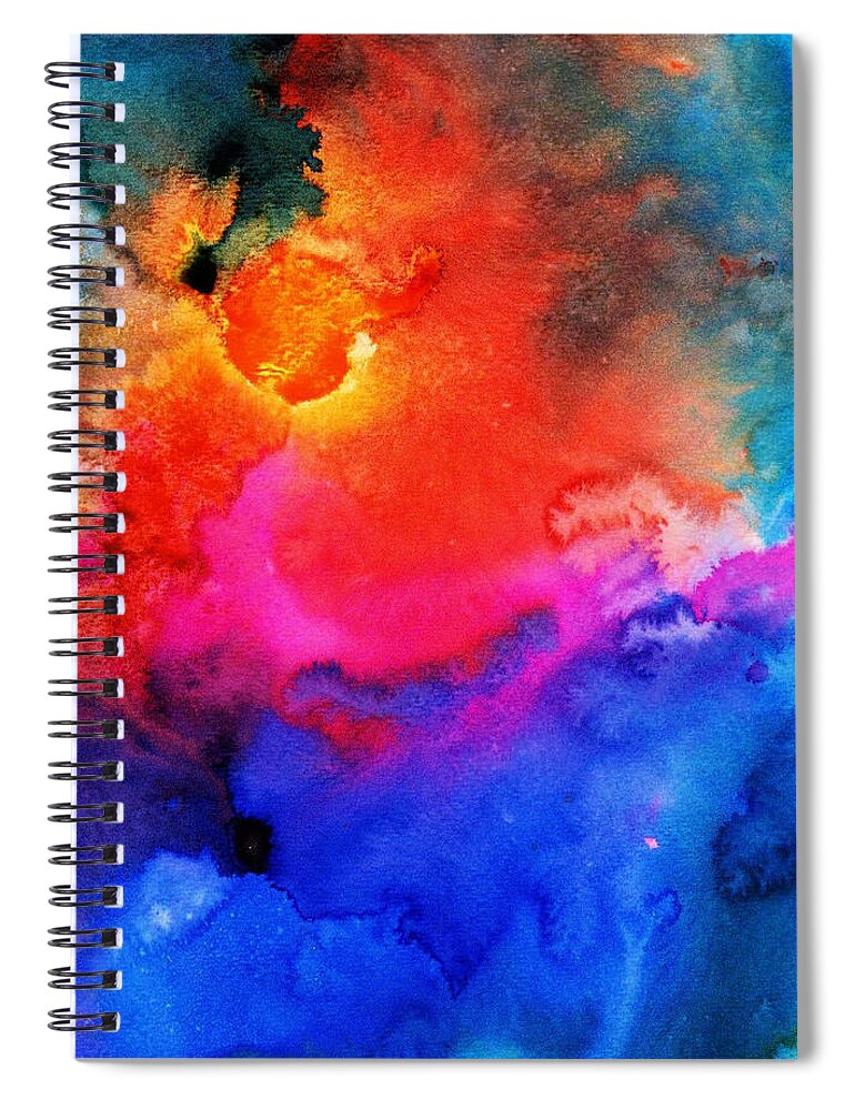 Sun Watercolor Painting Spiral Notebook featuring the painting Sunburst by Anne Duke