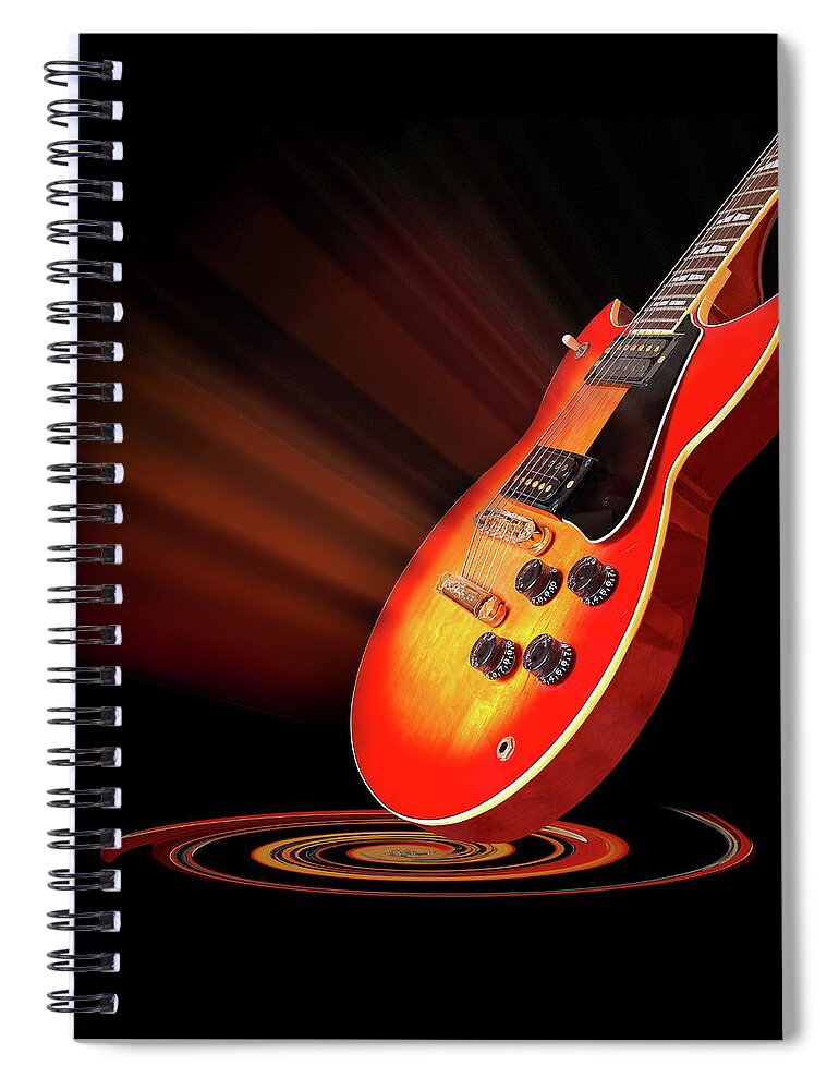 Guitar Spiral Notebook featuring the photograph Sunburst Guitar by Gill Billington