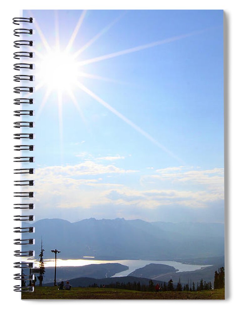 Sun Spiral Notebook featuring the photograph Sunburst over Lake Dillon by Paula Guttilla
