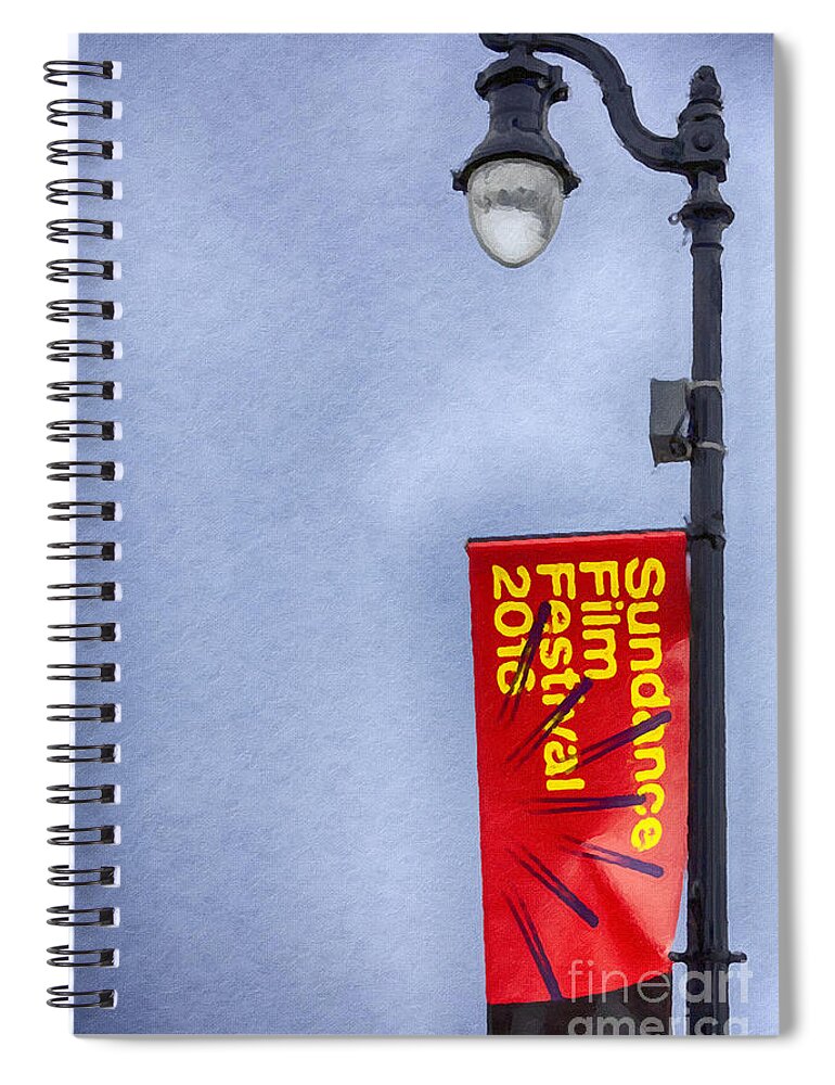 The Sundance Film Festival Spiral Notebook featuring the painting Sundance Film Festival by David Millenheft