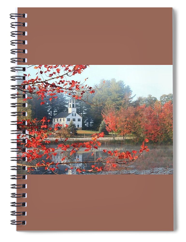 New England Spiral Notebook featuring the photograph Sunday Morning by Carolyn Mickulas