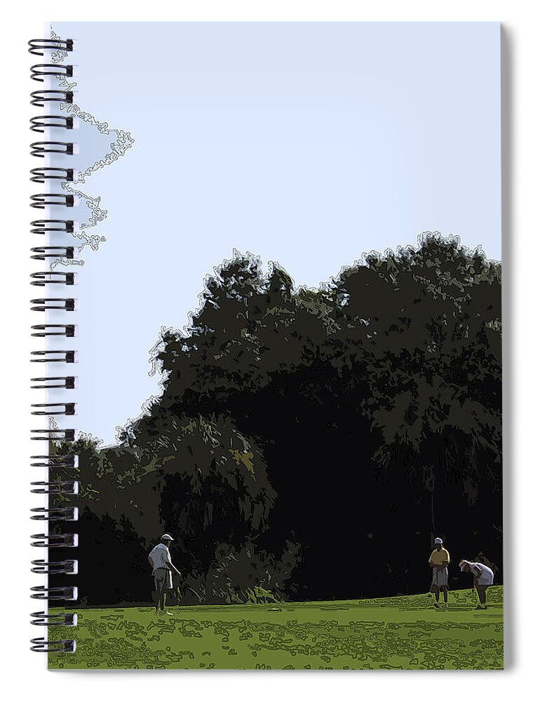 Golf Spiral Notebook featuring the photograph Sunday Morning Foursome by James Rentz